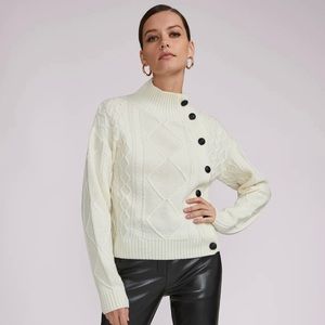 NWT Generation Love SELENA CABLE BUTTON SWEATER